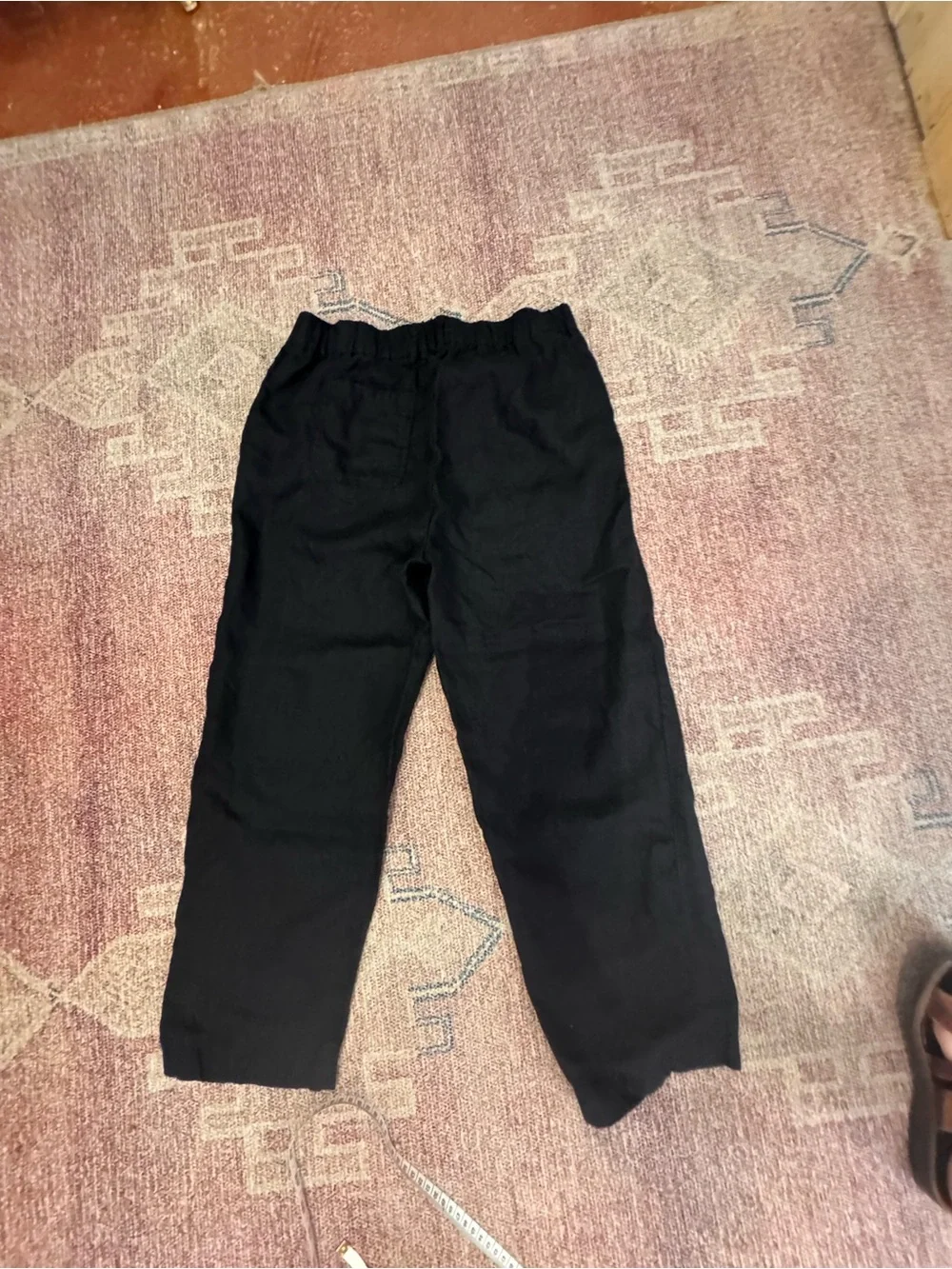 Quince black linen pull on pants size small petite like new